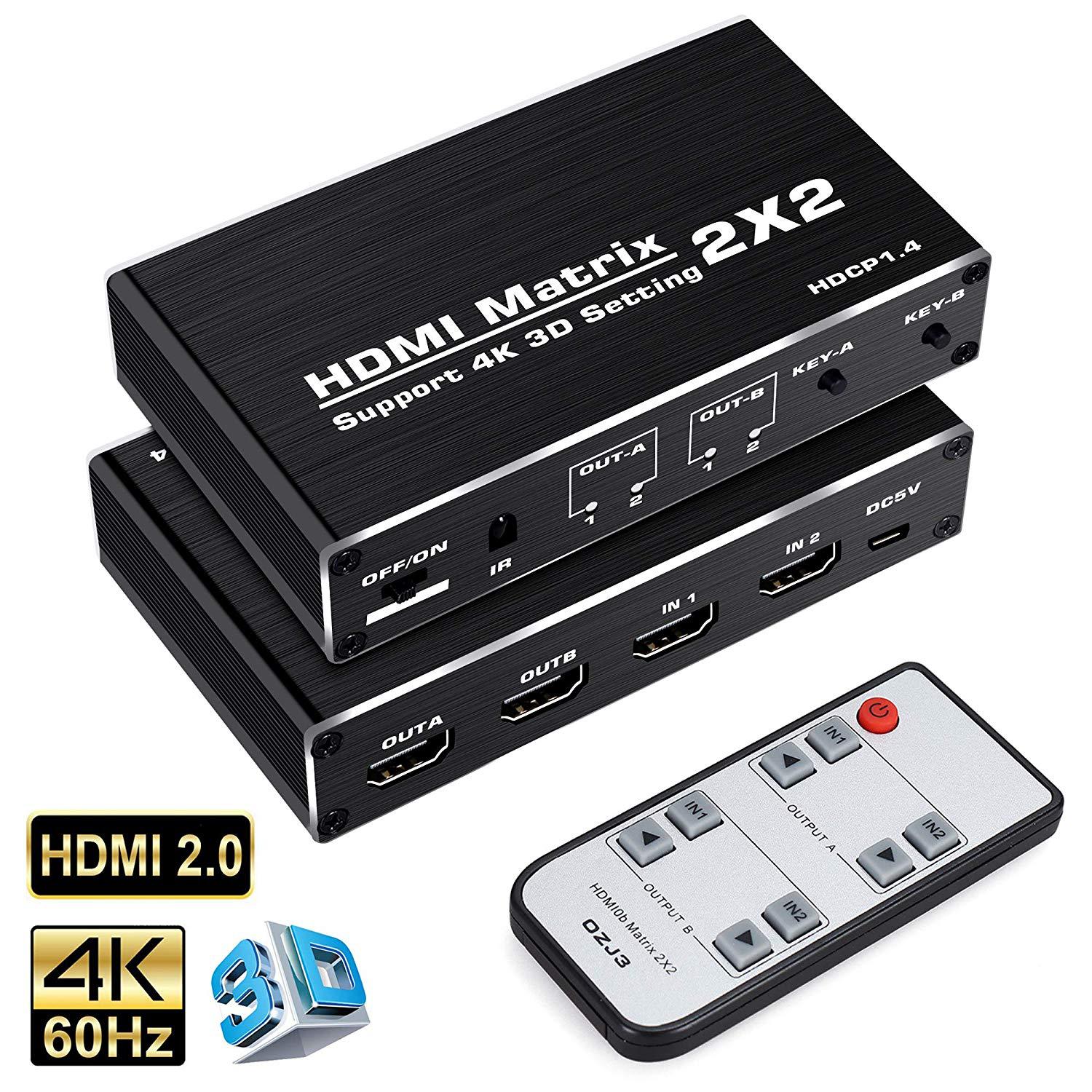 4K HDMI Ʈ ó 2x2 HDMI Ʈ 2 in 2 out HDMI ġ й ȯ Ʈ 4K60Hz YUV 4:2:0 (IR  )